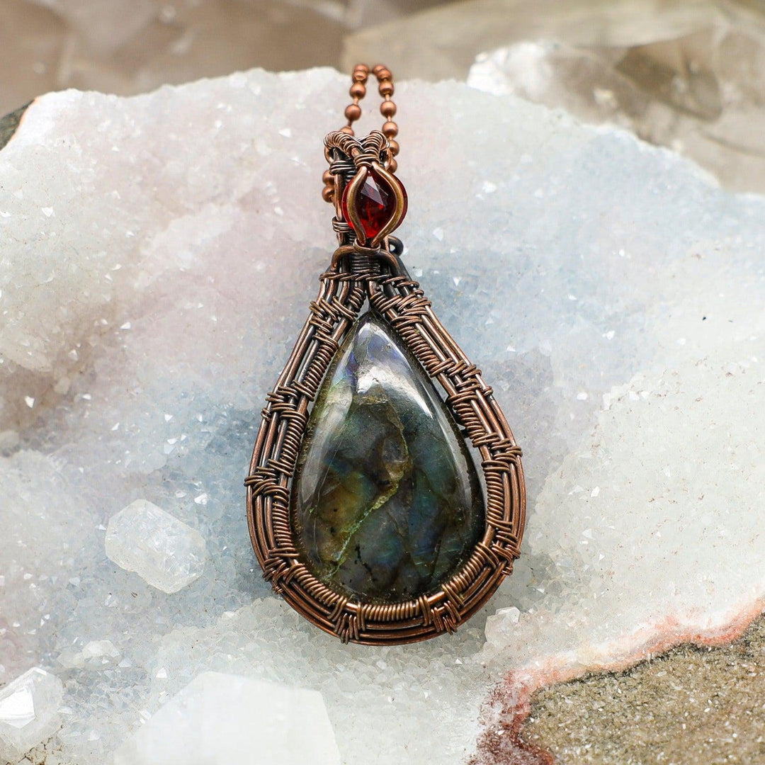 Labradorite Wire Wrap Pendant - 2.75"