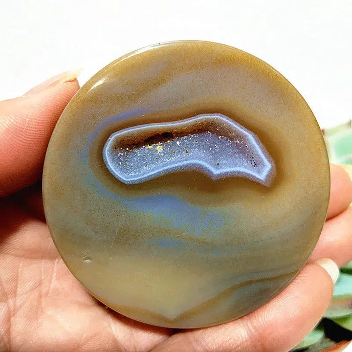 Lace Agate Druzy Palmstone