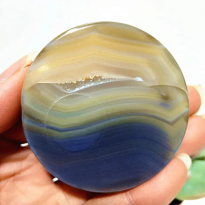 Lace Agate Druzy Palmstone