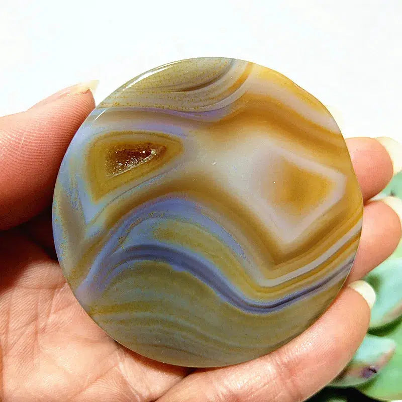 Lace Agate Druzy Palmstone