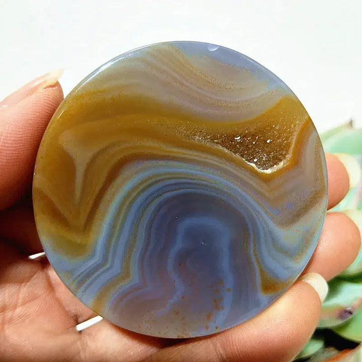 Lace Agate Druzy Palmstone