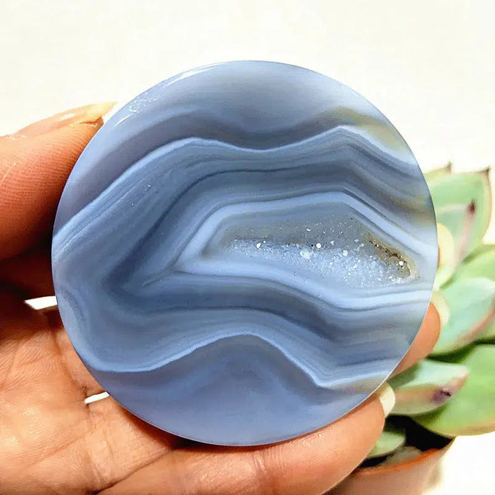 Lace Agate Druzy Palmstone