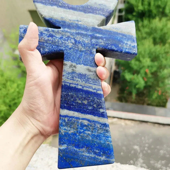 Lapis Lazuli Ankh Carved Crystal