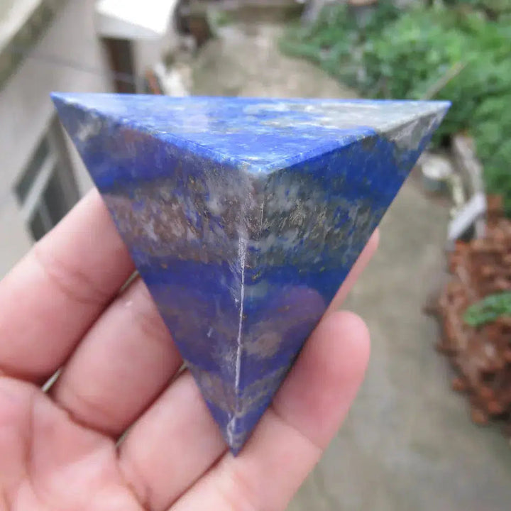 Lapis Lazuli Crystal Tetrahedron Pyramid 4 Faces 6 Edges