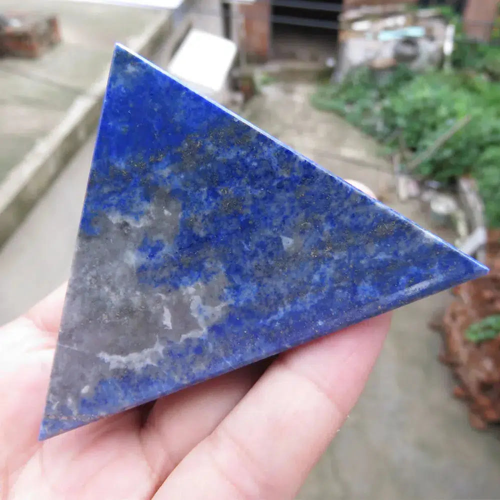 Lapis Lazuli Crystal Tetrahedron Pyramid 4 Faces 6 Edges