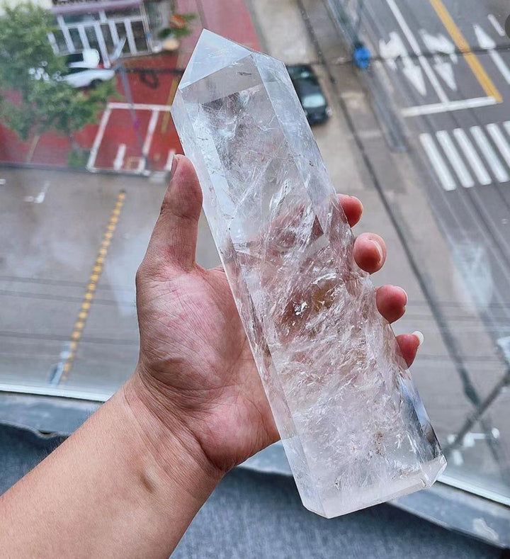 Large Clear Quartz Crystal Tower