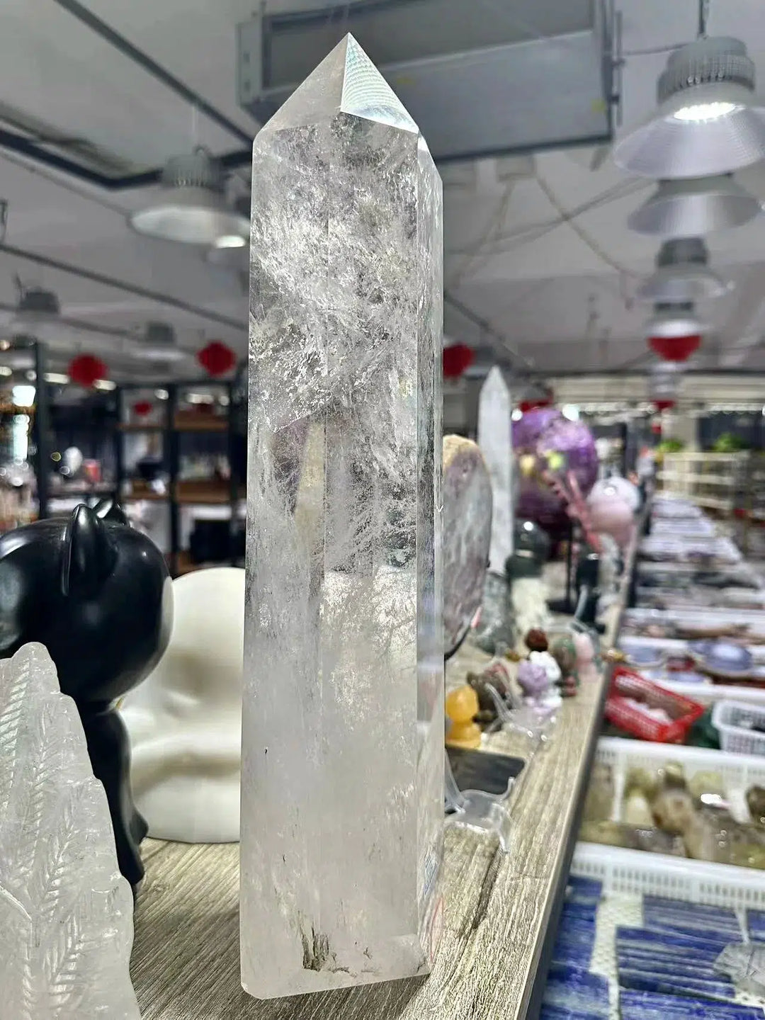 Large Clear Quartz Crystal Tower