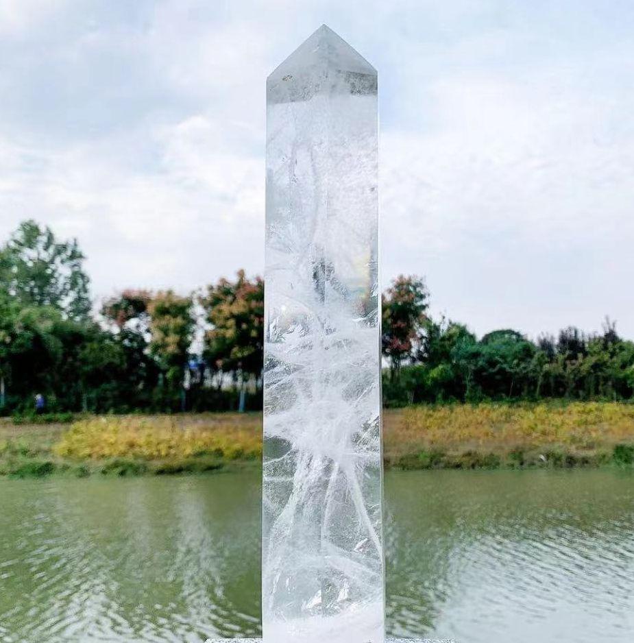 Large Clear Quartz Crystal Tower