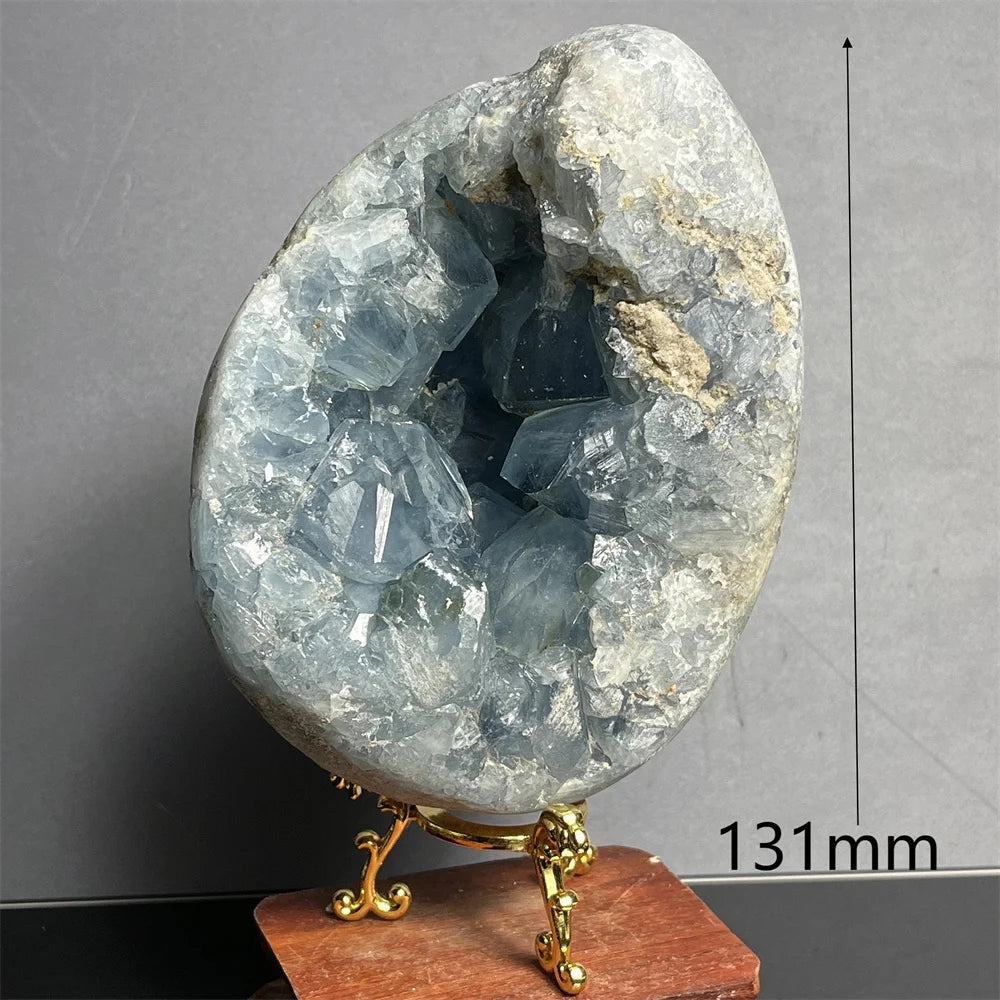 Large Natural Celesite Egg Geode