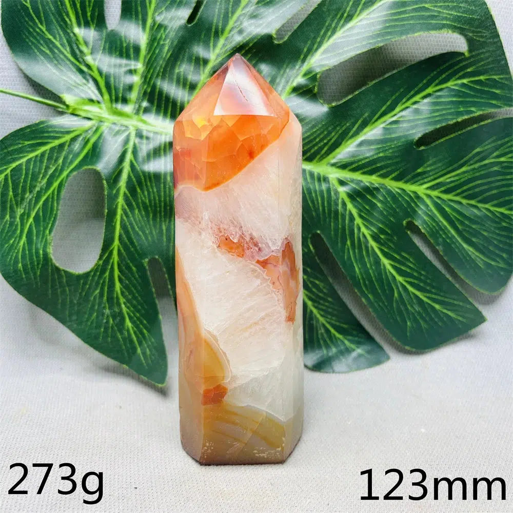 Large Red Agate Geode Tower