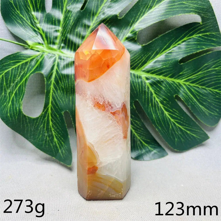 Large Red Agate Geode Tower