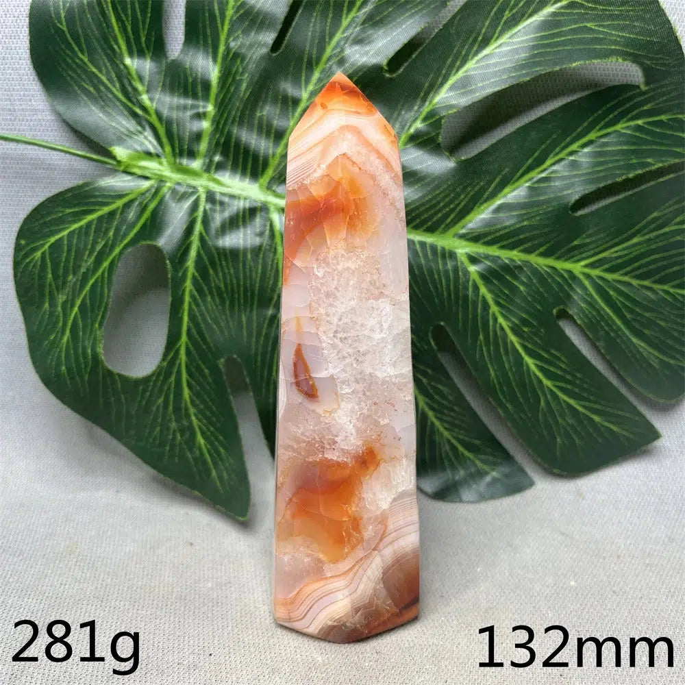 Large Red Agate Geode Tower