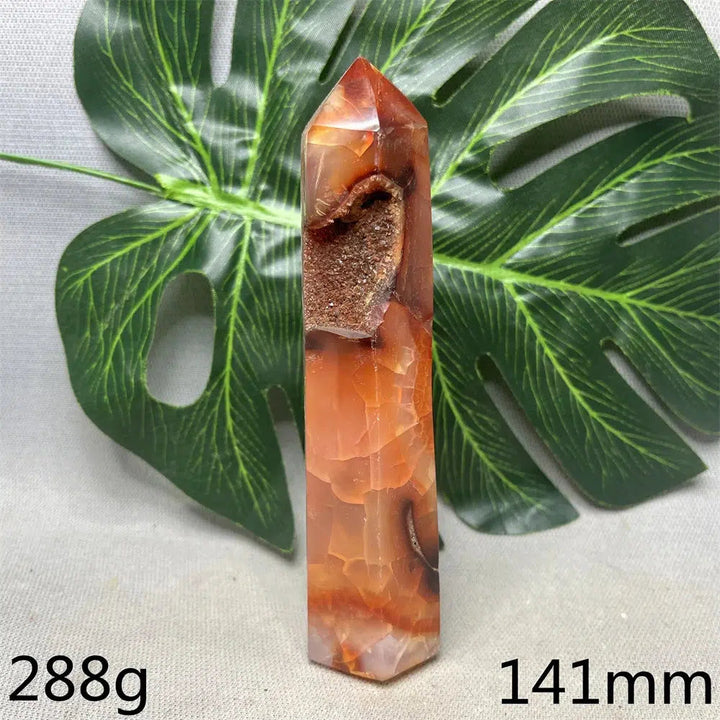 Large Red Agate Geode Tower