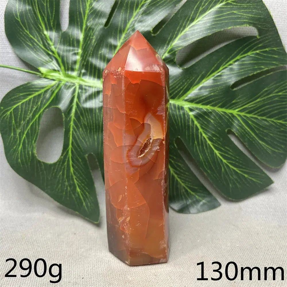 Large Red Agate Geode Tower