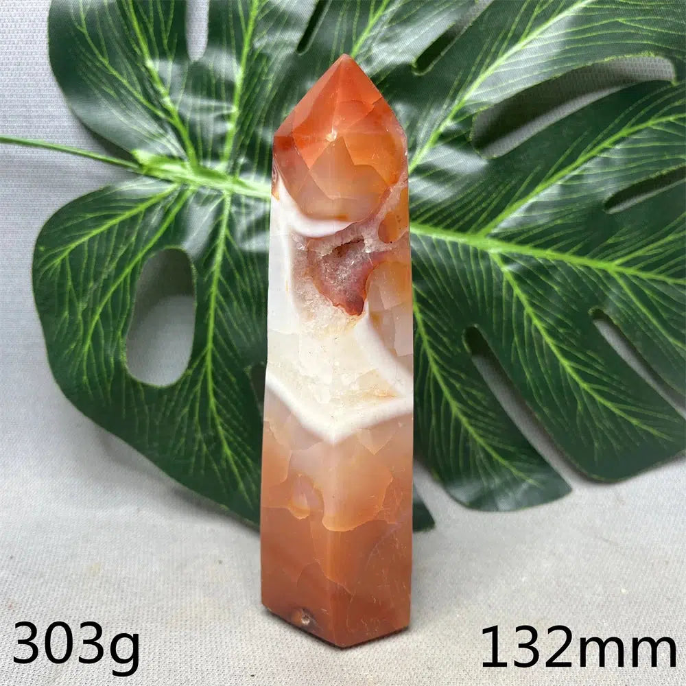 Large Red Agate Geode Tower