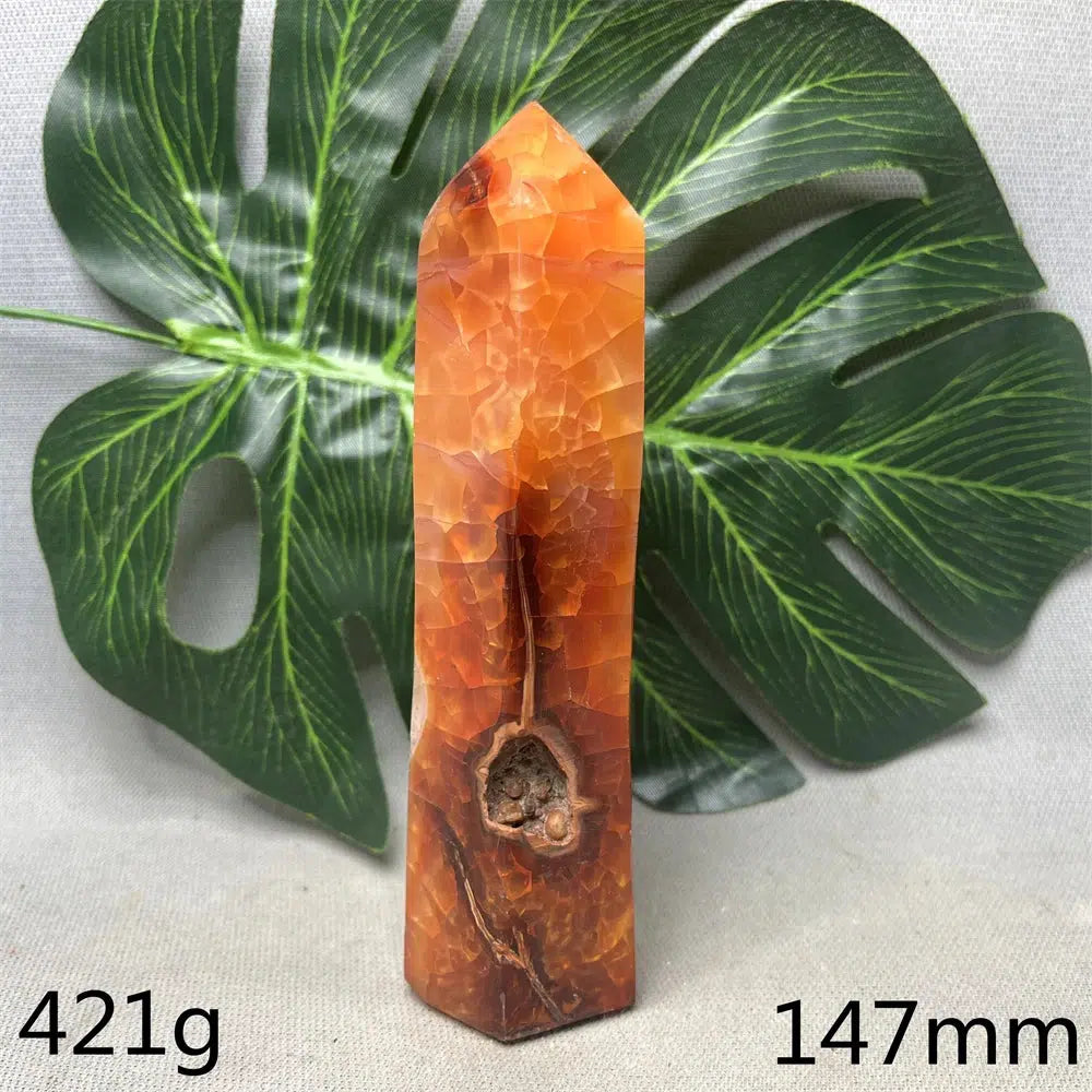 Large Red Agate Geode Tower