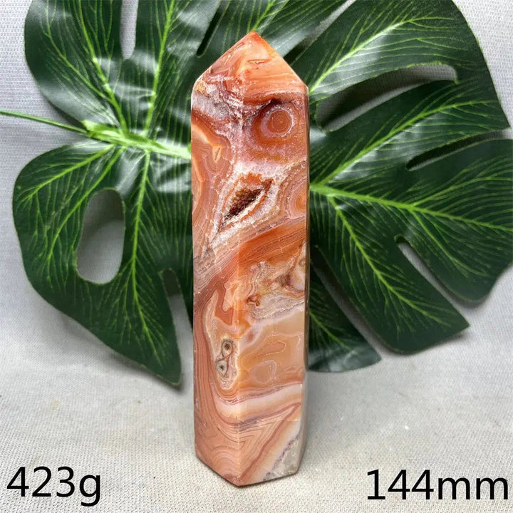 Large Red Agate Geode Tower