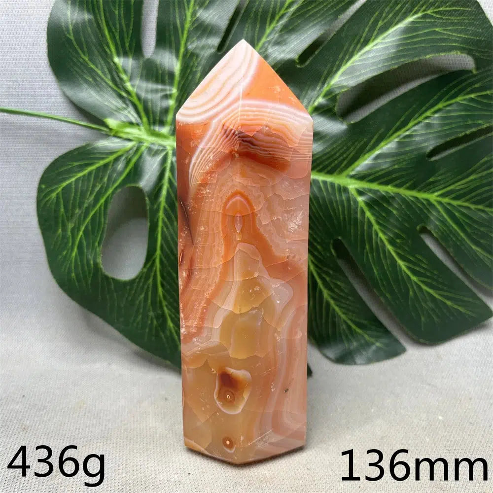 Large Red Agate Geode Tower