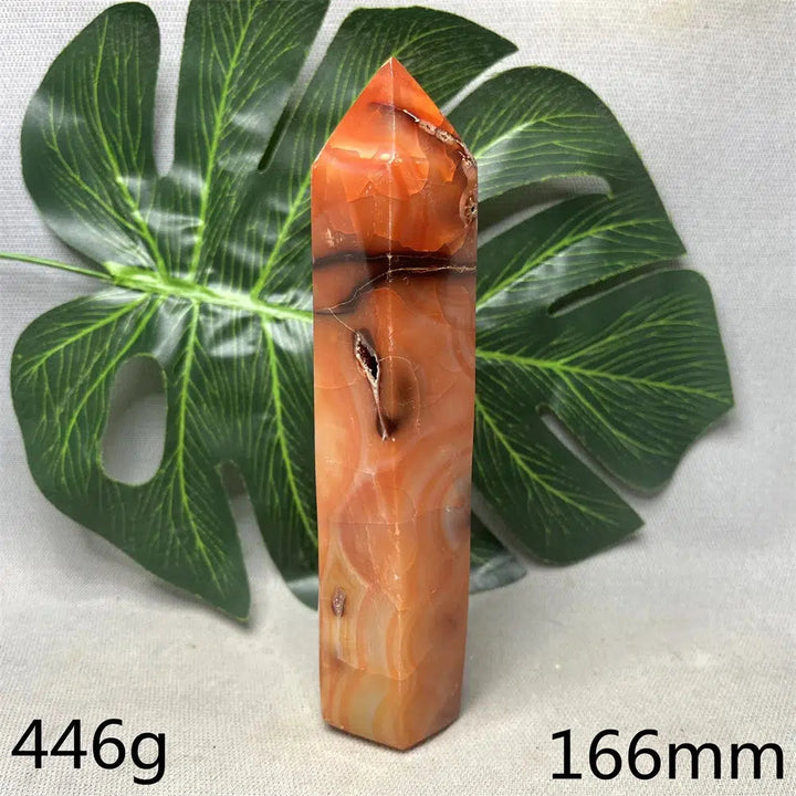 Large Red Agate Geode Tower