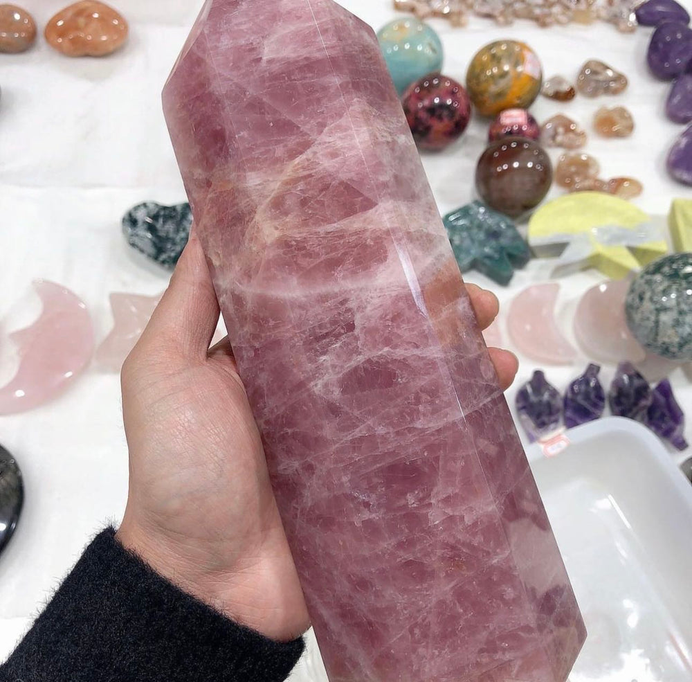 Large Rose Quartz Tower