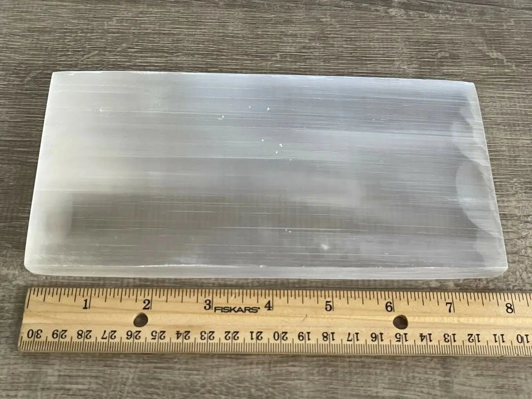 Large Selenite Charging Plate Polished