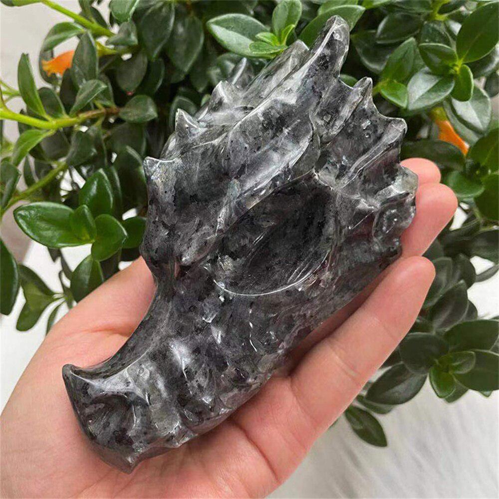 Large Yooperlite Crystal Dragon Skull