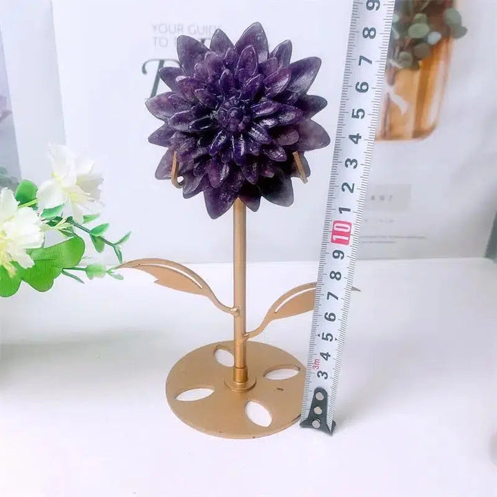 Lepidolite Flower Carving + Stand