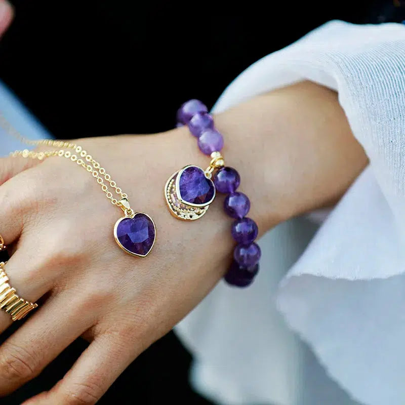 Luxury Amethyst - Onyx - Jasper Stretch Elastic Bracelet