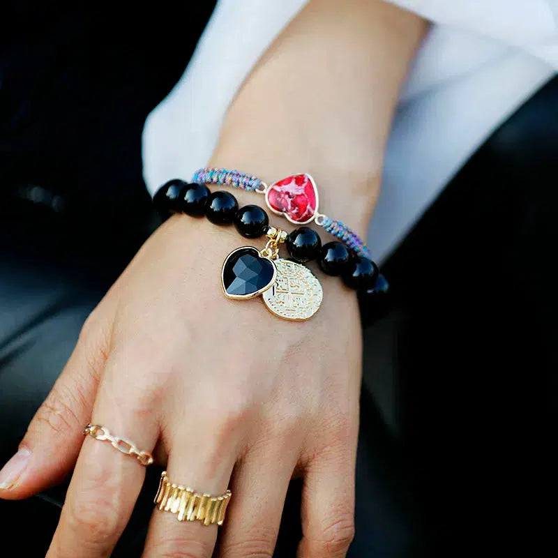 Luxury Amethyst - Onyx - Jasper Stretch Elastic Bracelet