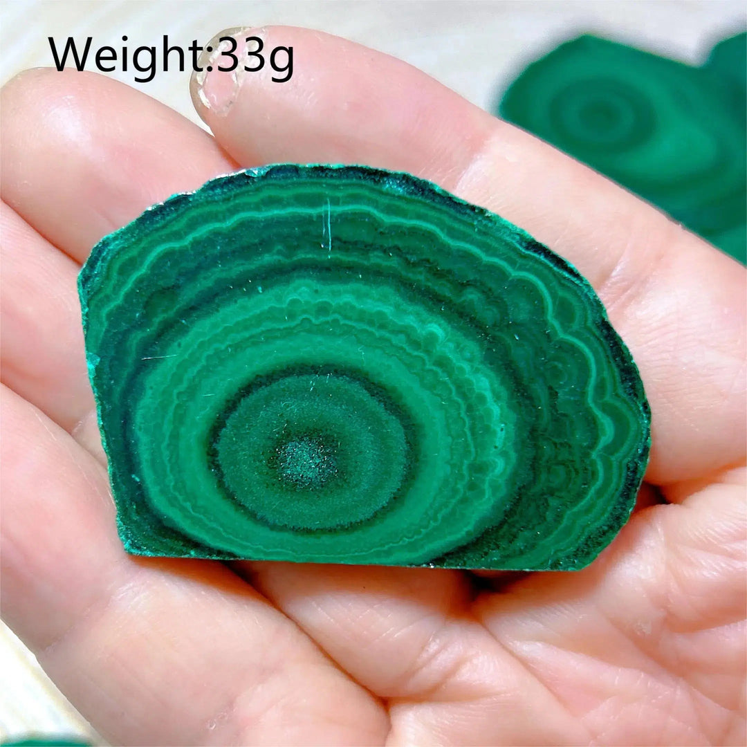 Malachite 'Bulls Eye' Slices