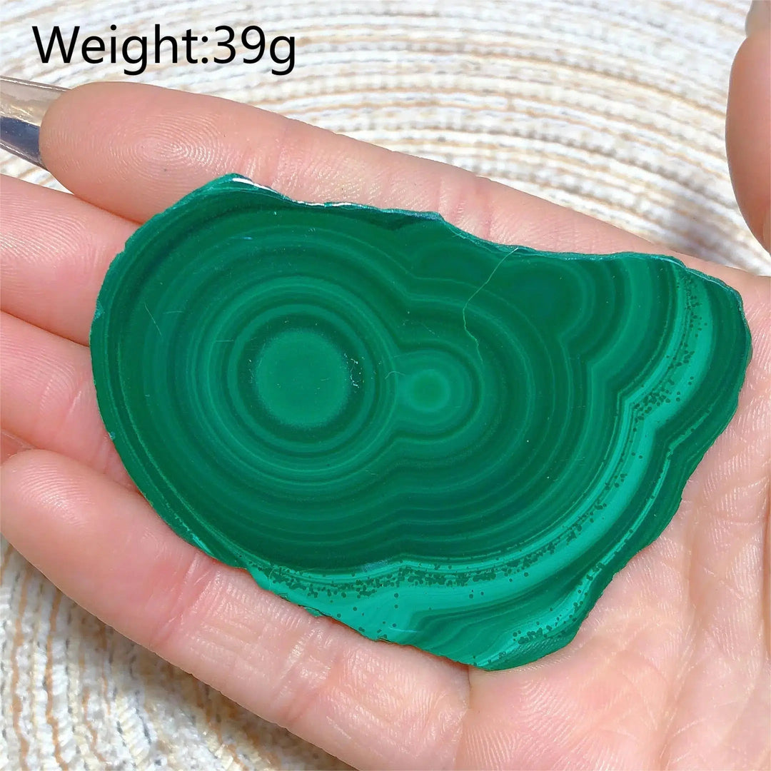 Malachite 'Bulls Eye' Slices