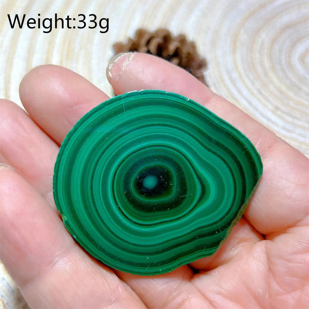 Malachite 'Bulls Eye' Slices