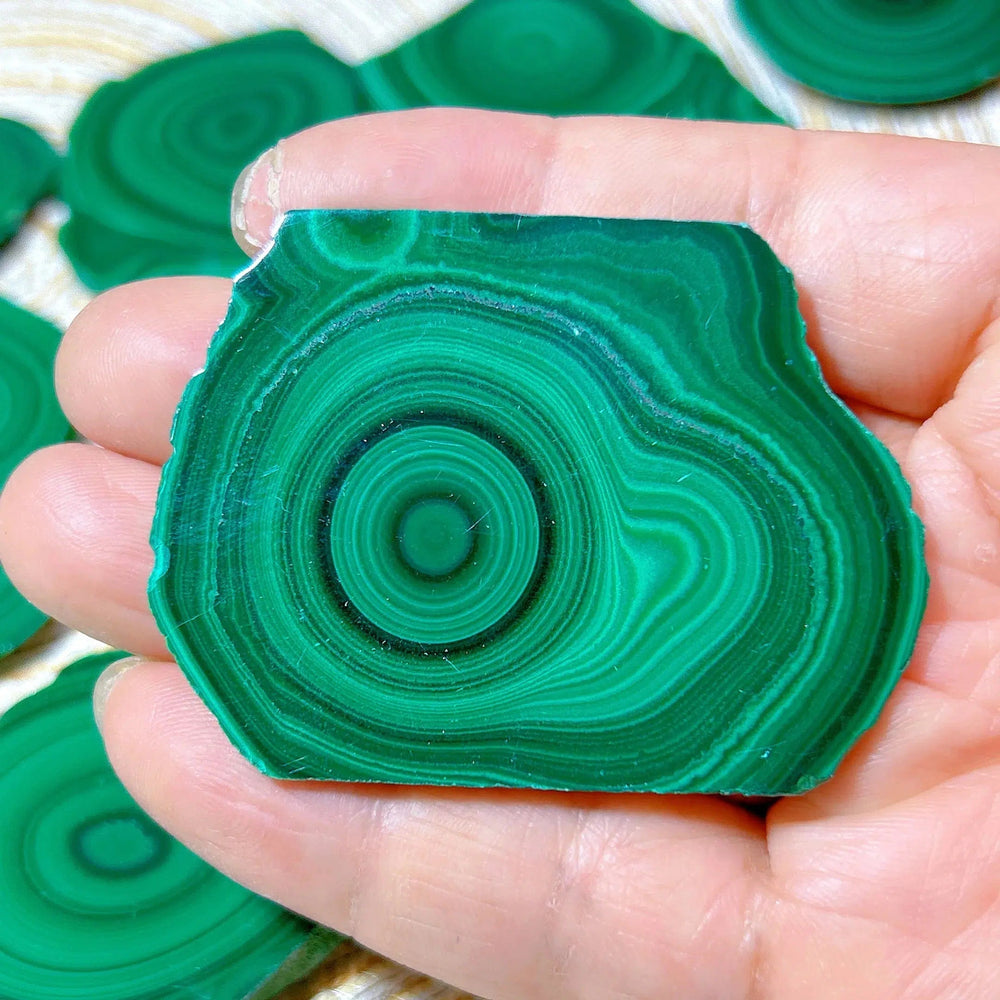 Malachite 'Bulls Eye' Slices