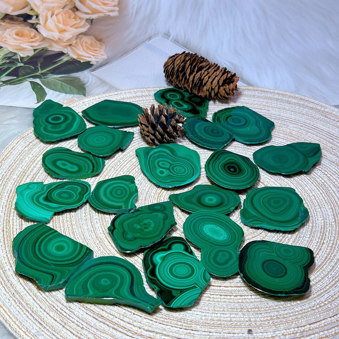 Malachite 'Bulls Eye' Slices