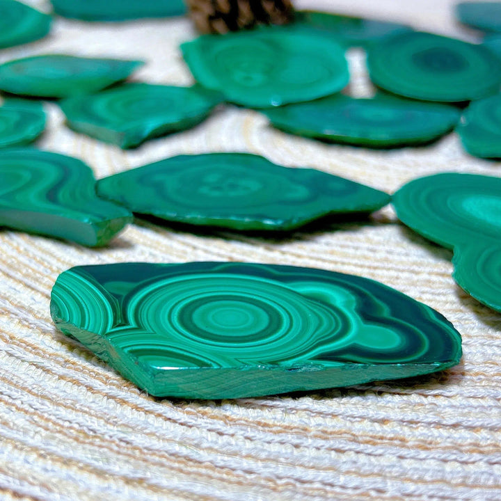 Malachite 'Bulls Eye' Slices