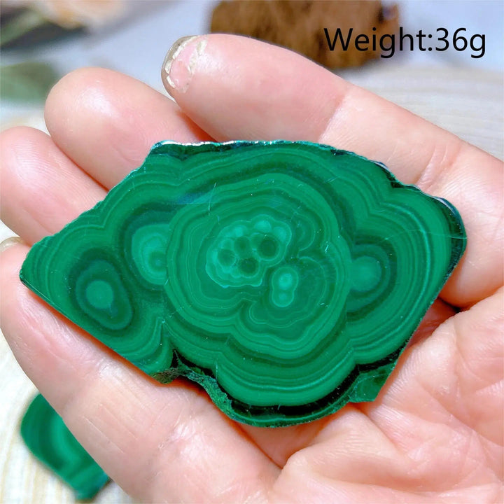 Malachite 'Bulls Eye' Slices