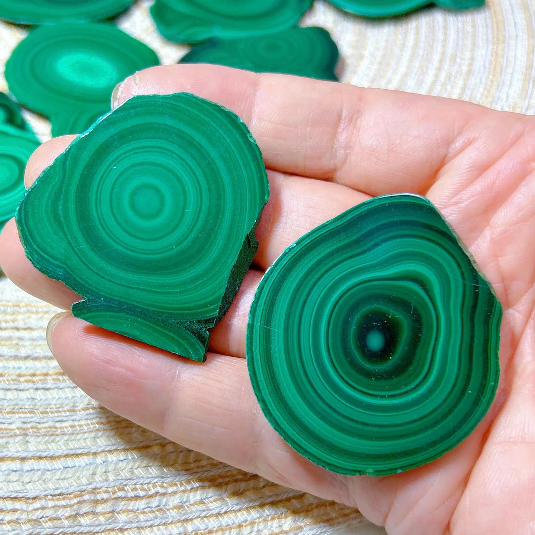 Malachite 'Bulls Eye' Slices