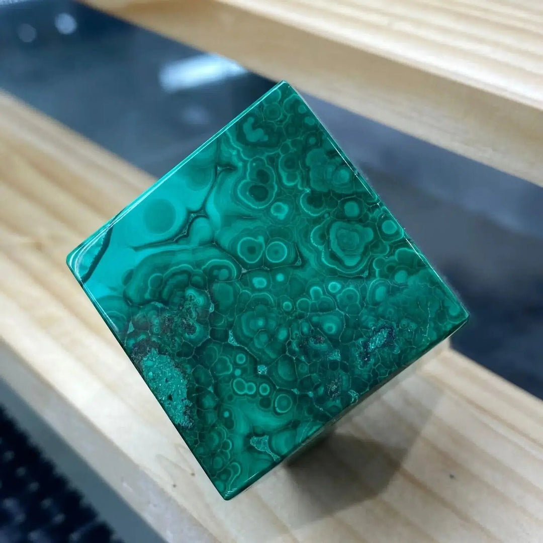 Malachite Crystal Cube