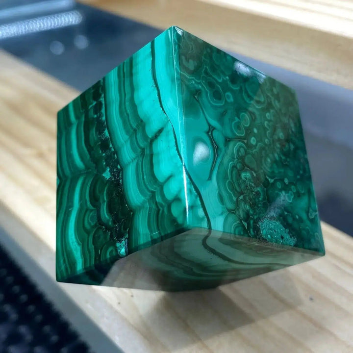 Malachite Crystal Cube