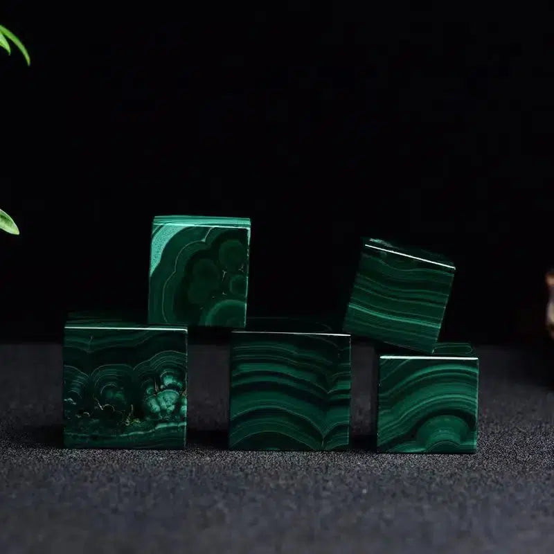 Malachite Crystal Cube