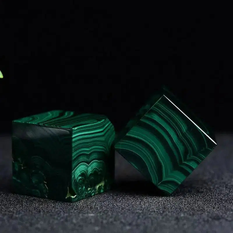 Malachite Crystal Cube