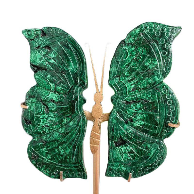 Malachite Hand-carved Fairy Butterfly Wings