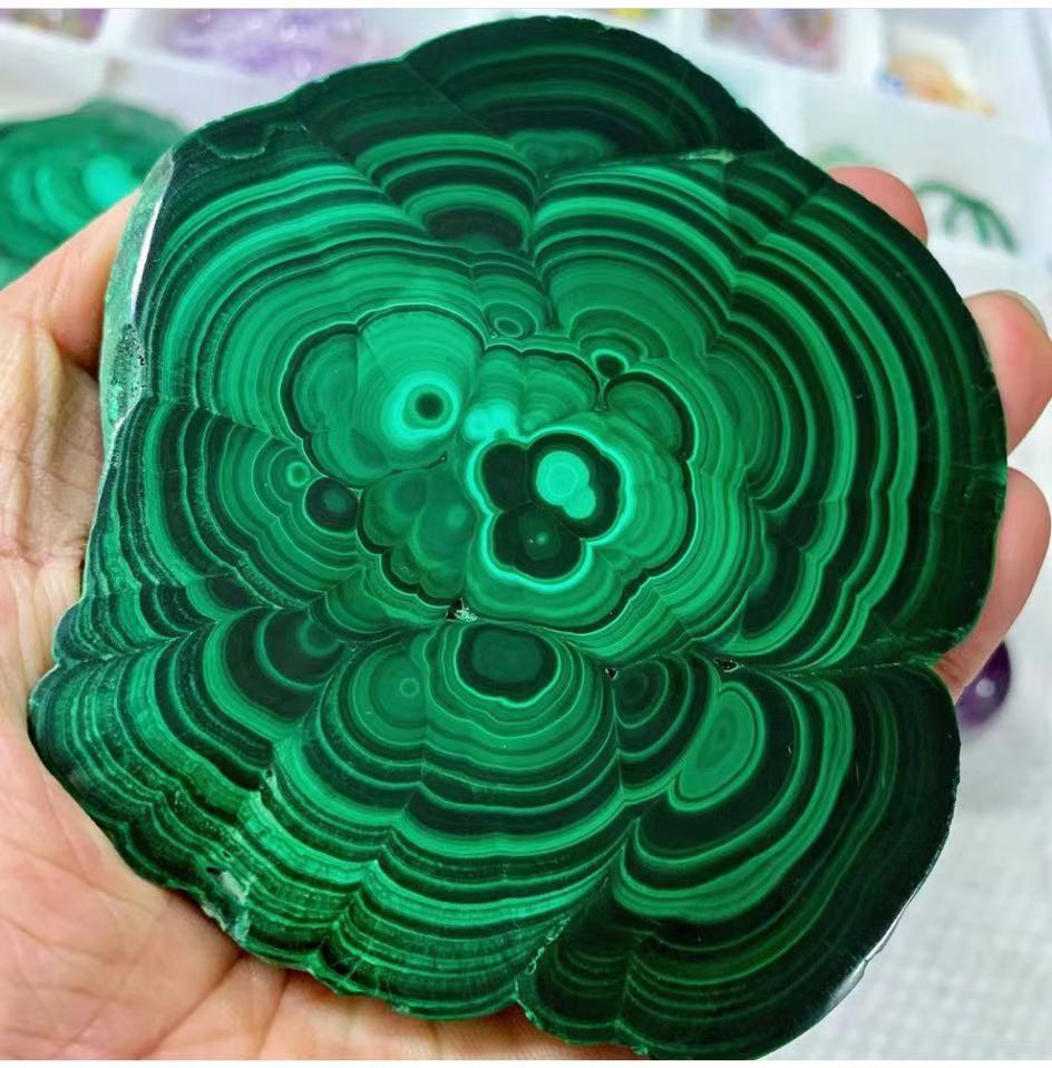 Malachite Slice Polished