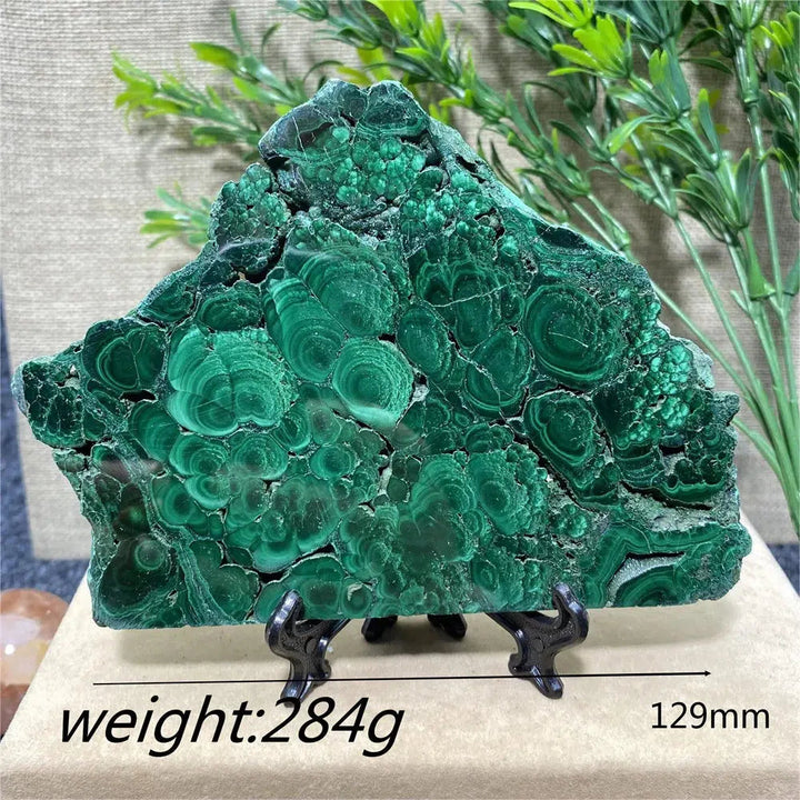 Malachite Slice + Stand