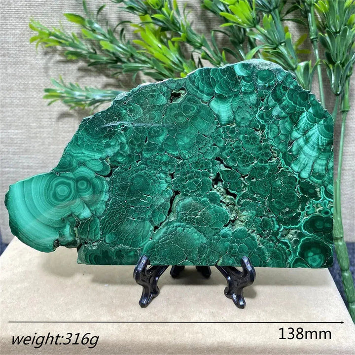 Malachite Slice + Stand