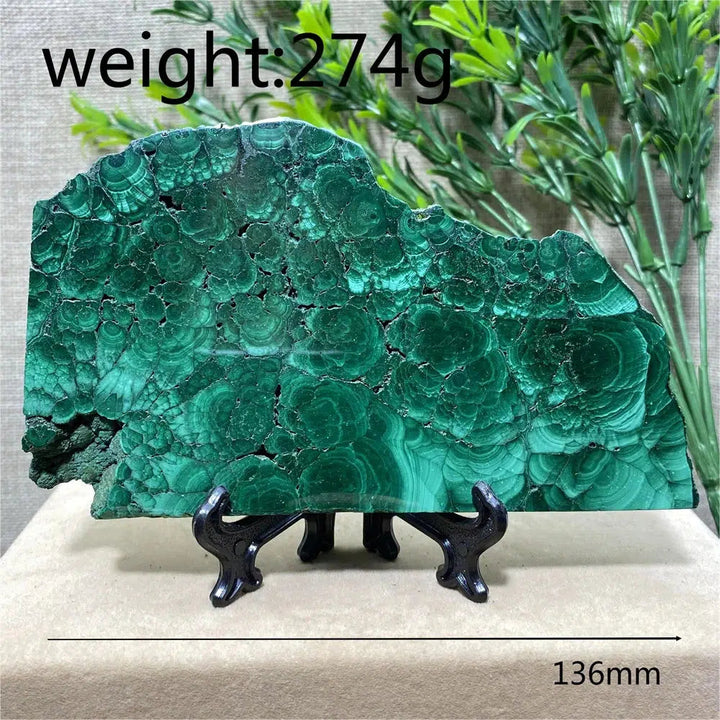 Malachite Slice + Stand