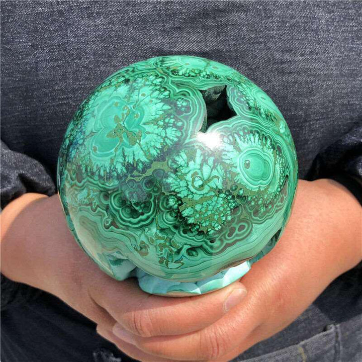 Malachite Sphere In 3 Sizes