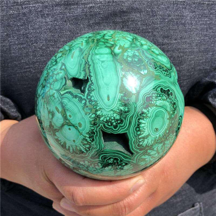 Malachite Sphere In 3 Sizes