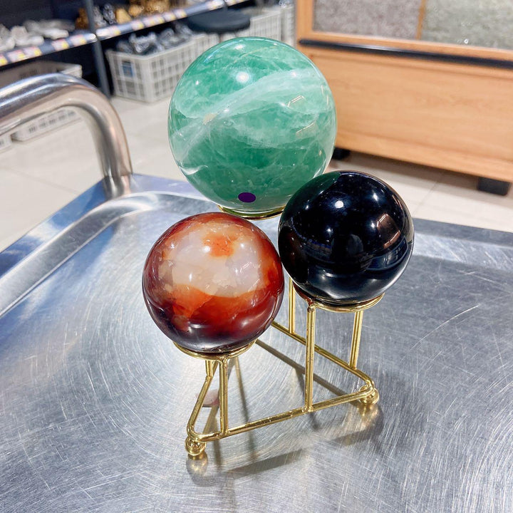 Metal Crystal Sphere 3-Tier Stand