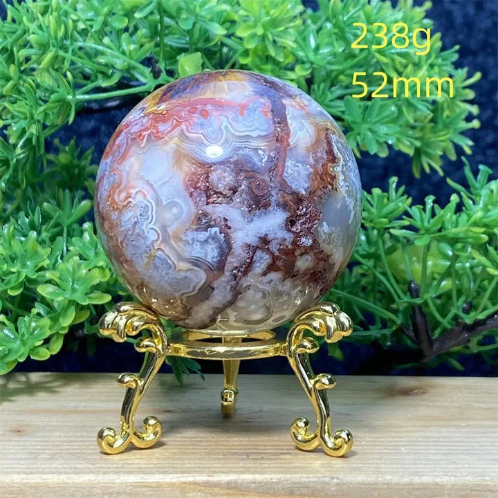 Mexican Crazy Lace Agate + Gold Base